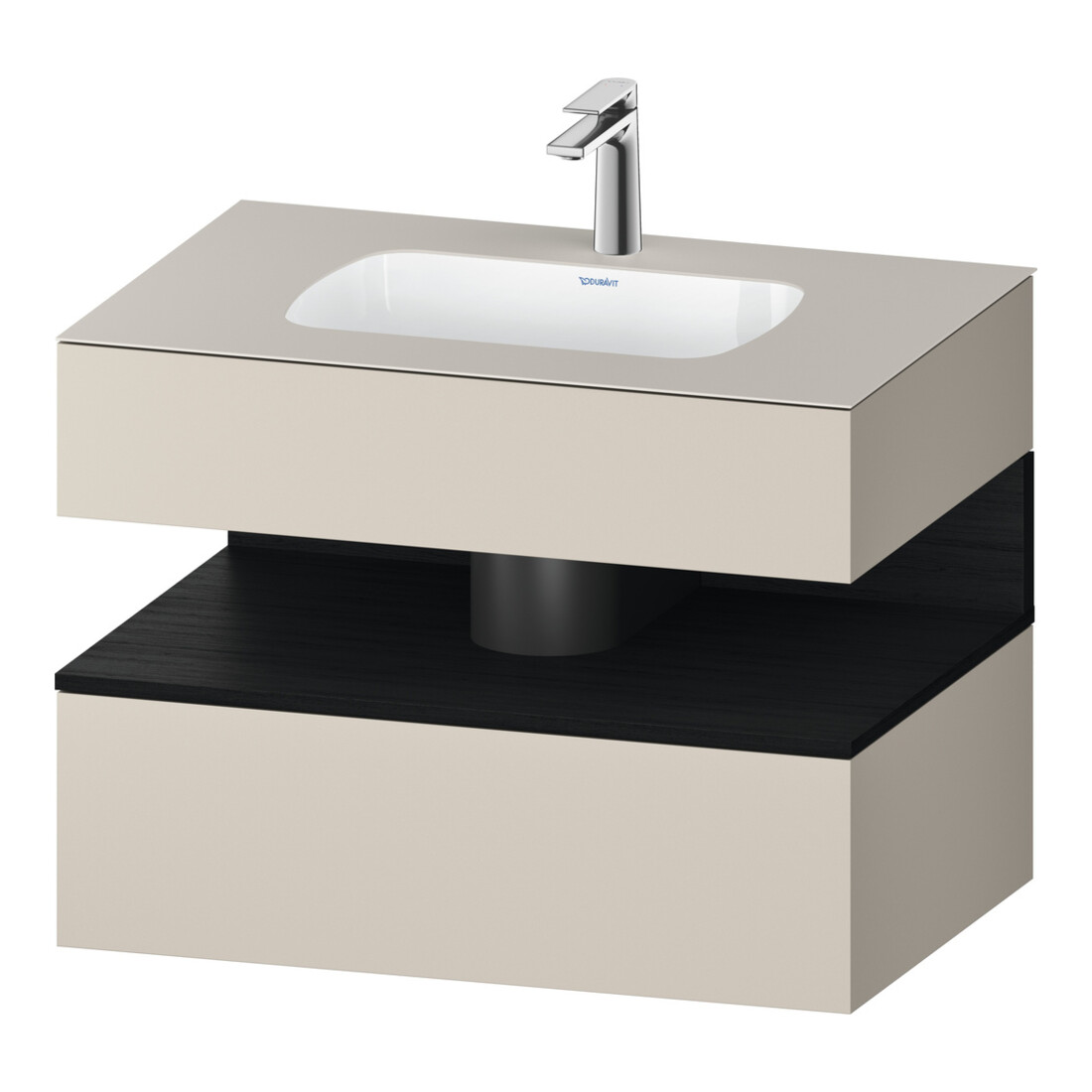 Duravit Ensemble meuble vasque encastré Qatego 80x55x60 cm, E blanc/taupe, console sous vasque