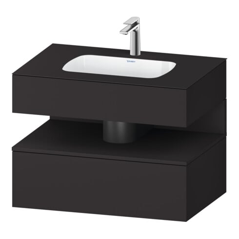 Duravit Ensemble meuble vasque encastré Qatego 80x55x60 cm, gris, Kon-WTU, niche