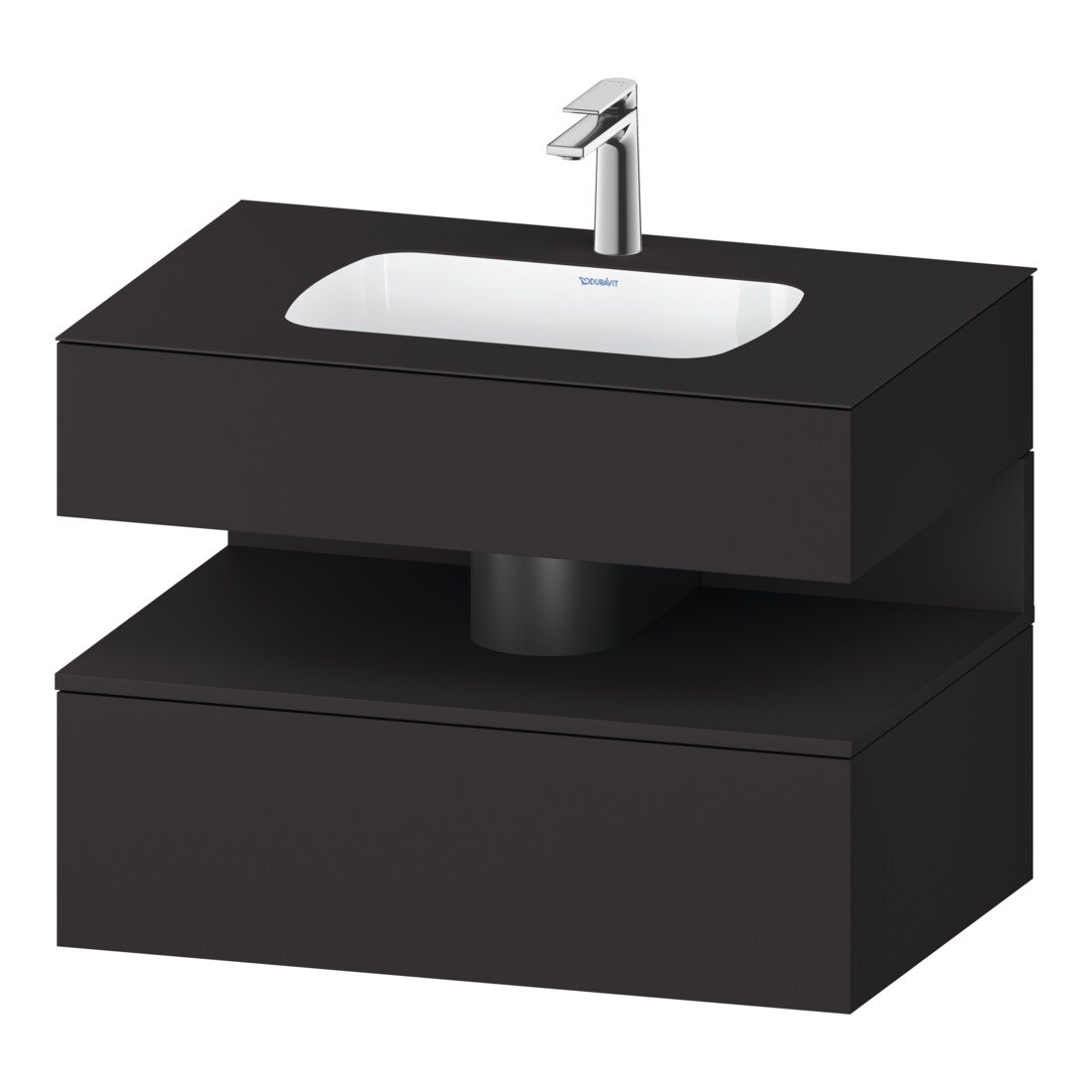 Duravit Ensemble meuble vasque encastré Qatego 80x55x60 cm, gris, Kon-WTU, niche
