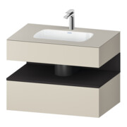 Duravit Ensemble meuble vasque encastré Qatego 80x55x60 cm, gris m/ta mat, console sous-vasque