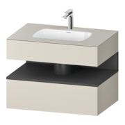 Duravit Ensemble meuble vasque encastré Qatego 80x55x60 cm, gris m/tau mat, console sous vasque