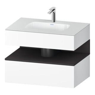 Duravit Ensemble meuble vasque encastré Qatego 80x55x60 cm, gris m/we ma, console sous-vasque