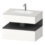 Duravit Ensemble meuble vasque encastré Qatego 80x55x60 cm, gris mat/blanc mat, sous-vasque console