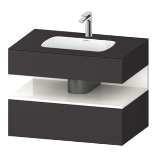 Duravit Ensemble meuble vasque encastré Qatego 80x55x60cm, blanc/gris mat, meuble console