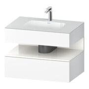 Duravit Ensemble meuble vasque encastré Qatego 80x55x60cm, blanc hgl/blanc ma, sous-meuble console