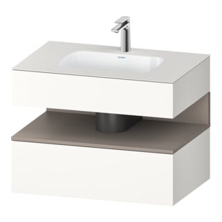 Duravit Ensemble meuble vasque encastré Qatego 80x55x60cm, blanc mat, Kon-WTU, niche