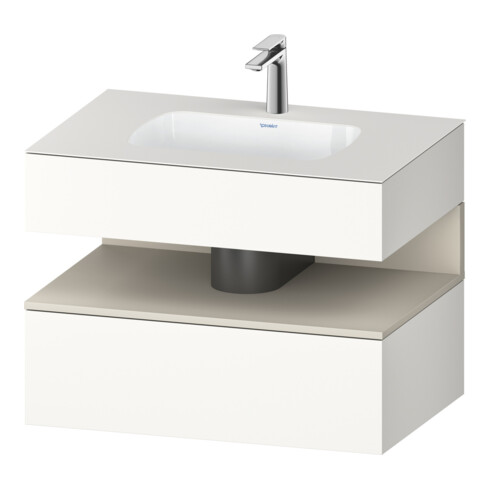 Duravit Ensemble meuble vasque encastré Qatego 80x55x60cm, blanc mat, Kon-WTU, niche