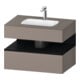 Duravit Ensemble meuble vasque encastré Qatego 80x55x60cm, E blanc/Basalt, sous-meuble console-1