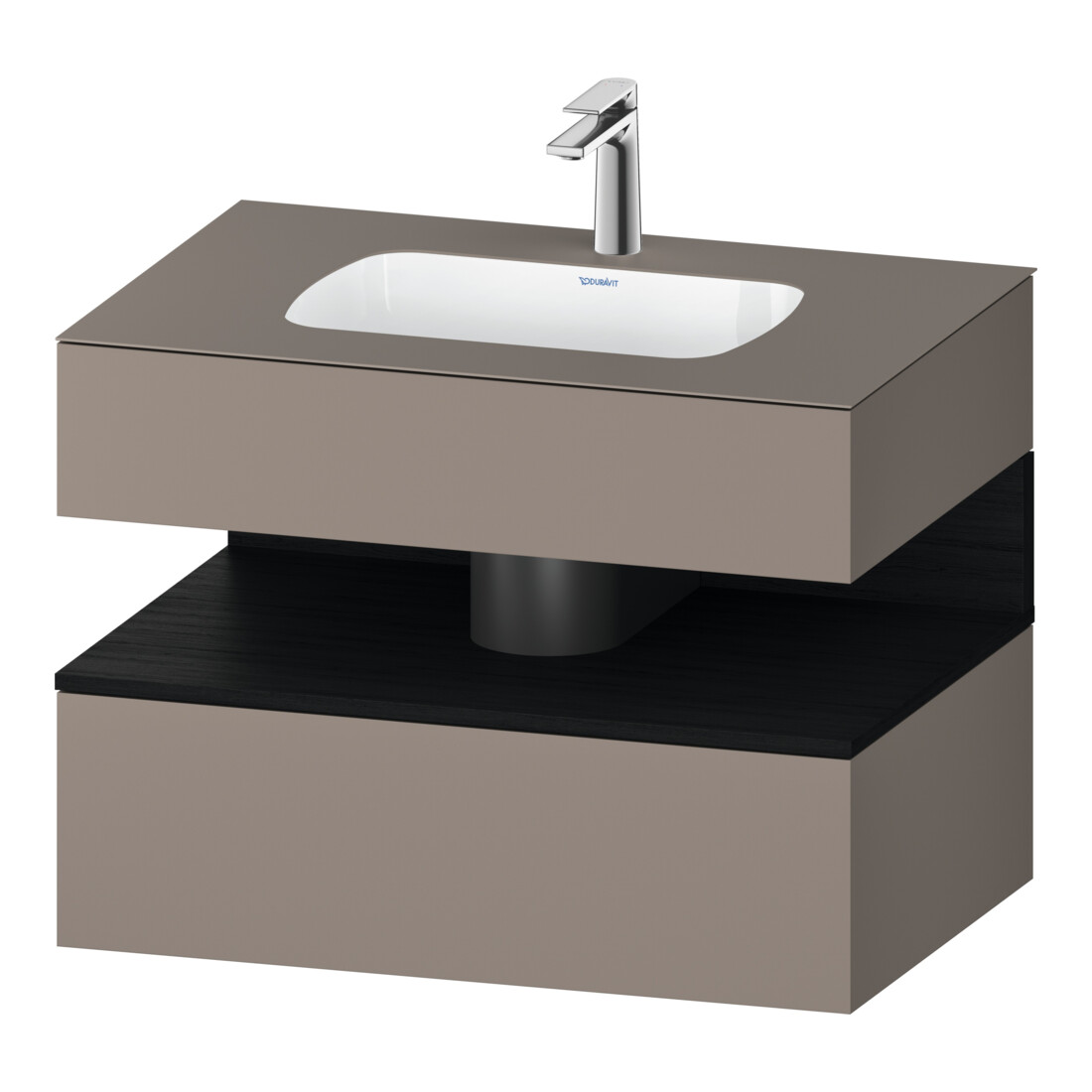 Duravit Ensemble meuble vasque encastré Qatego 80x55x60cm, E blanc/Basalt, sous-meuble console