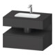 Duravit Ensemble meuble vasque encastré Qatego 80x55x60cm, graphite mat, meuble console-1