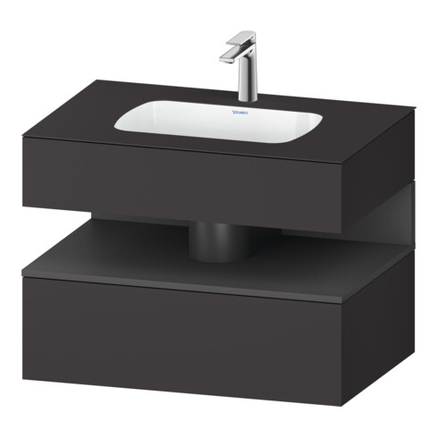 Duravit Ensemble meuble vasque encastré Qatego 80x55x60cm, gris m/Gr m, Kon-WTU, B