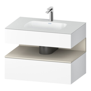 Duravit Ensemble meuble vasque encastré Qatego 80x55x60cm, T mat/blanc ma, console sous vasque