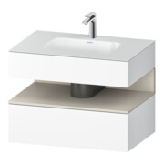 Duravit Ensemble meuble vasque encastré Qatego 80x55x60cm, T mat/blanc ma, console sous vasque