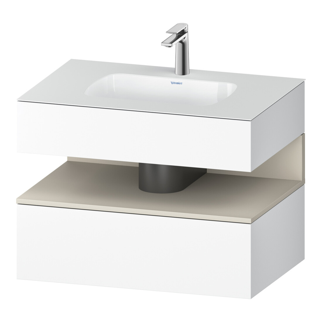 Duravit Ensemble meuble vasque encastré Qatego 80x55x60cm, T mat/blanc ma, console sous vasque