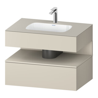Duravit Ensemble meuble vasque encastré Qatego 80x55x60cm, Tau mat, sous-vasque console