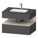 Duravit Ensemble meuble vasque encastré Qatego 80x55x60cm, Taupe avec Grap ma, console sous vasque-1