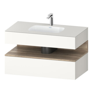 Duravit Ensemble meuble vasque encastrée Qatego 100x55x60 cm, blanc mat, sous-meuble console