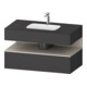 Duravit Ensemble meuble vasque encastrée Qatego 100x55x60cm, Taupe avec Grap ma, meuble sous vasque console-1