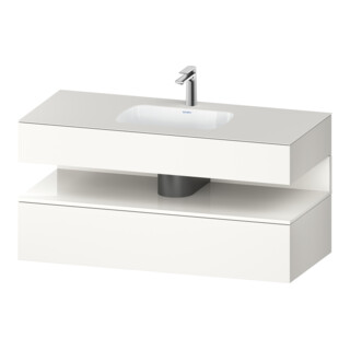 Duravit Ensemble meuble vasque encastrée Qatego 120x55x60cm, blanc brillant/blanc mat, meuble sous vasque console