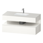 Duravit Ensemble meuble vasque encastrée Qatego 120x55x60cm, blanc brillant/blanc mat, meuble sous vasque console