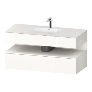 Duravit Ensemble meuble vasque encastrée Qatego 120x55x60cm, blanc mat/blanc brillant, sous-meuble console