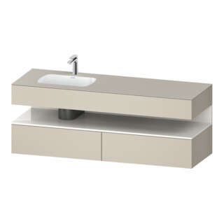 Duravit Ensemble meuble vasque encastrée Qatego 160x50x60 cm, Kon-WTU, blanc, gris/taupe mat
