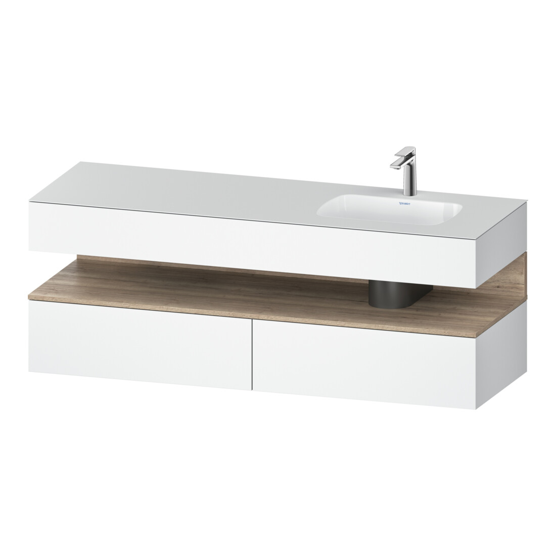 Duravit Ensemble meuble vasque encastrée Qatego 160x50x60cm, Kon-WTU, blanc, marbre EM