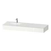 Duravit Ensemble meuble vasque encastrée Qatego 160x55x17 cm, avec robinet, 1 tiroir, avec miroir, blanc brillant