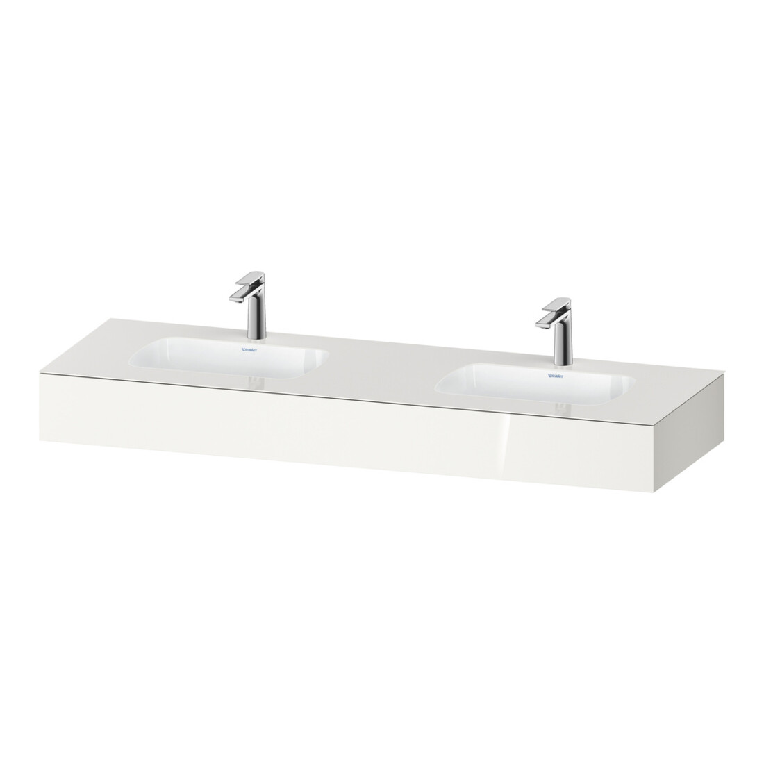 Duravit Ensemble meuble vasque encastrée Qatego 160x55x17cm, blanc brillant