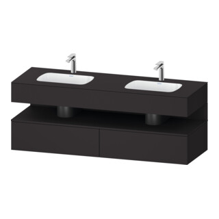 Duravit Ensemble meuble vasque encastrée Qatego 160x55x60 cm, sous-meuble console, graphite mat