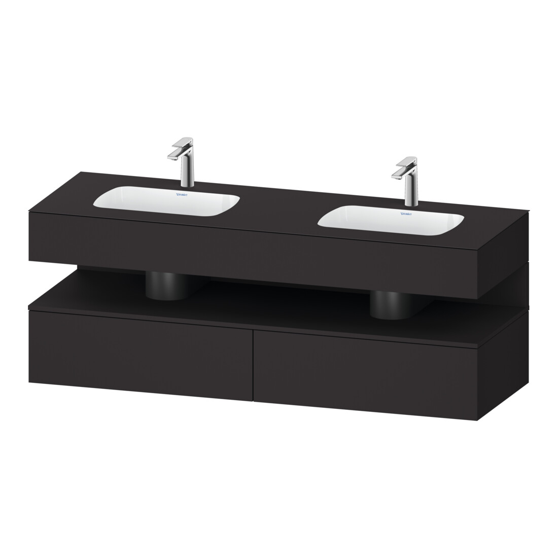 Duravit Ensemble meuble vasque encastrée Qatego 160x55x60 cm, sous-meuble console, graphite mat