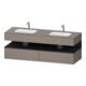 Duravit Ensemble meuble vasque encastrée Qatego 160x55x60cm, Kon-WTU, gris mat/Basalte-1