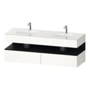 Duravit Ensemble meuble vasque encastrée Qatego 160x55x60cm, sous-meuble console, blanc mat/blanc brillant