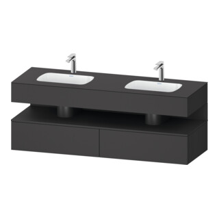 Duravit Ensemble meuble vasque encastrée Qatego 160x55x60cm, sous-meuble console, graphite mat
