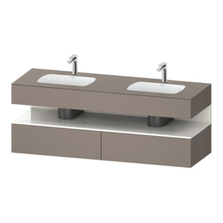 Duravit Ensemble meuble vasque encastrée Qatego 160x55x60cm, sous-vasque console, blanc mat hg/b