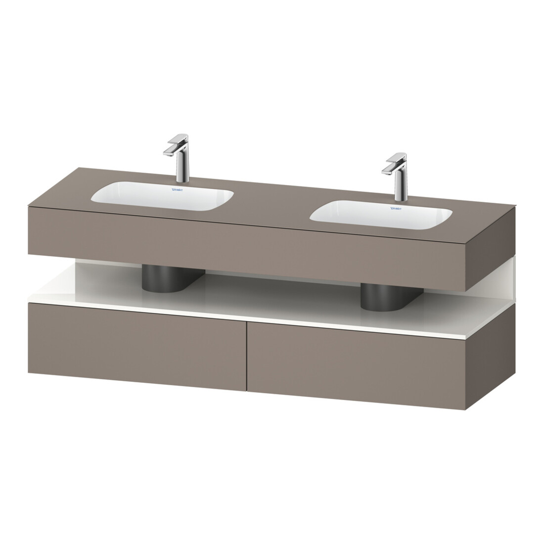 Duravit Ensemble meuble vasque encastrée Qatego 160x55x60cm, sous-vasque console, blanc mat hg/b
