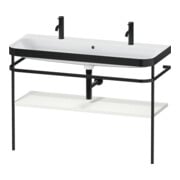 Duravit Ensemble meuble vasque Happy D.2 Plus 117,5x49 cm, 1 robinet, console, noir mat