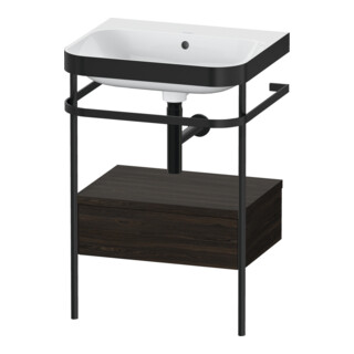 Duravit Ensemble meuble vasque Happy D.2 Plus 57,5x49cm, sans trop-plein, blanc, avec console, 1 tiroir