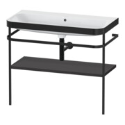 Duravit Ensemble meuble vasque Happy D.2 Plus 97,5x49 cm, sans trop-plein, graphite mat, avec console