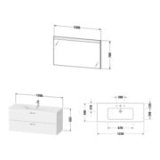 Duravit Ensemble meuble XBase 2 tiroirs, 123 cm, noyer foncé-3