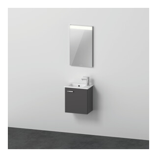 Duravit Ensemble meuble XBase 43 cm, 1 porte, raccord droite, graphite mat