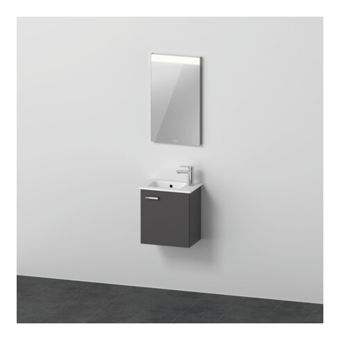 Duravit Ensemble meuble XBase 43 cm, 1 porte, raccord droite, graphite mat