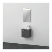 Duravit Ensemble meuble XBase 43 cm, 1 porte, raccord droite, graphite mat