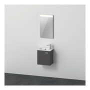 Duravit Ensemble meuble XBase 43 cm, 1 porte, raccord gauche, graphite mat