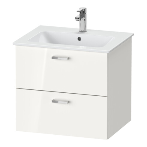 Duravit Ensemble meuble XBase 63 cm, 1 porte, raccord gauche, blanc brillant