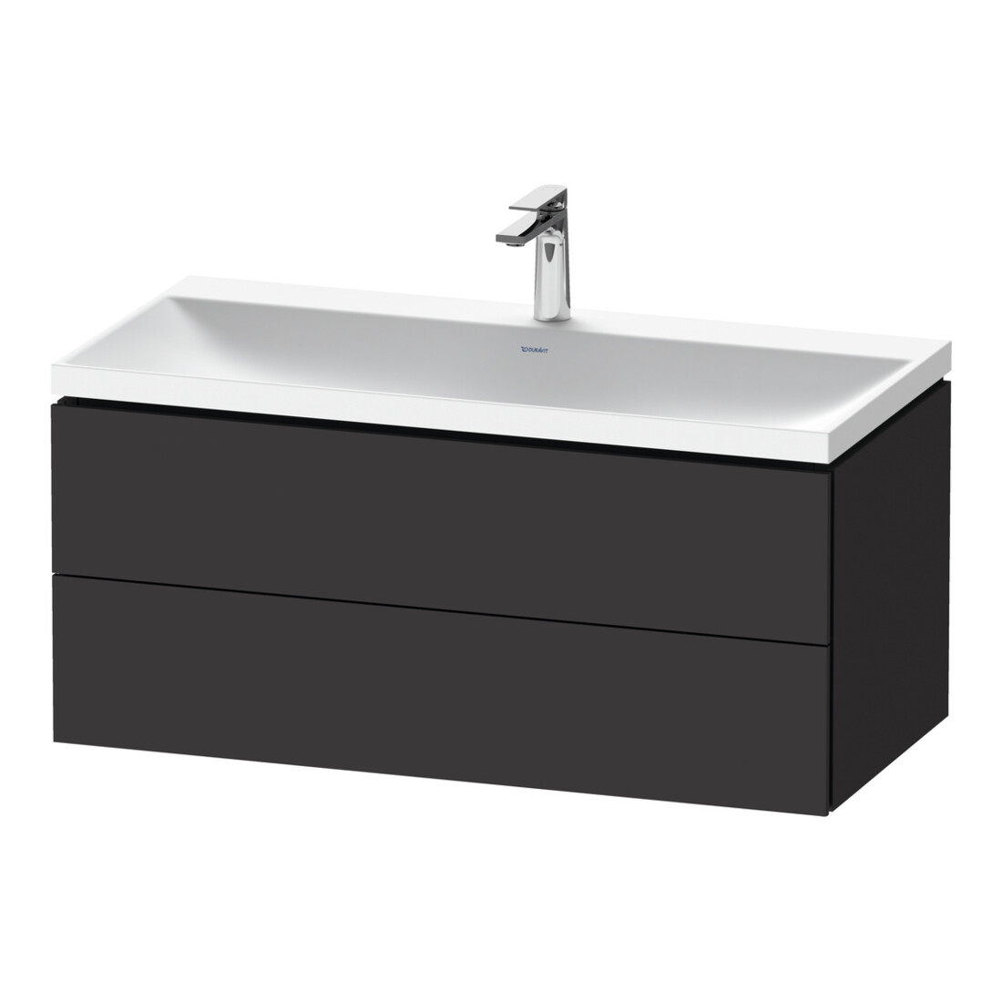 Duravit Ensemble mobilier L-Cube 100x48x48 cm, m HL, graphite mat, 2 tiroirs