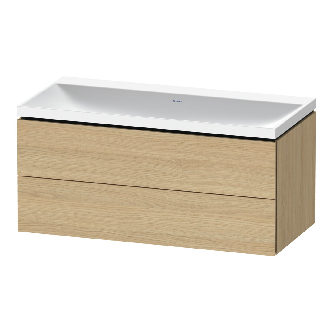Duravit Ensemble mobilier L-Cube 100x48x48 cm, sans robinet, blanc œuf, 2 tiroirs