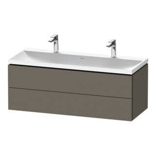 Duravit Ensemble mobilier L-Cube 120x48x48 cm, 2 HL, 2 SBK, gris s-mat