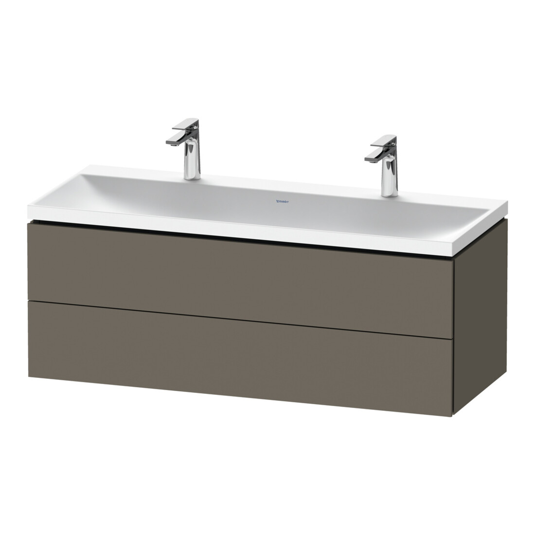 Duravit Ensemble mobilier L-Cube 120x48x48 cm, 2 HL, 2 SBK, gris s-mat
