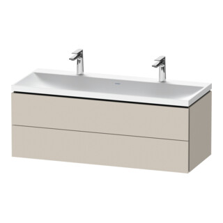 Duravit Ensemble mobilier L-Cube 120x48x48 cm, 2 HL, 2 tiroirs, taupe mat